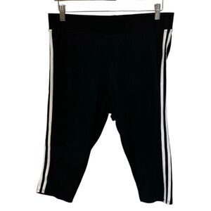 Torrid Black With White Stripe Women's Athleti Pants Size 2 (2XL) Capri Leggings
